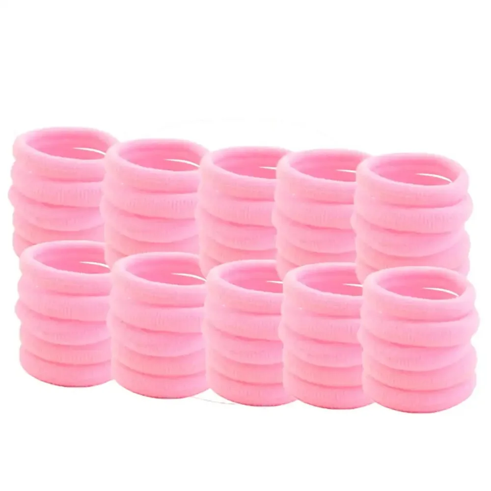 New Year Savings Under $15 50Pcs Women Girls Hair Band Ties Rope Ring Elastic Hairband Ponytail Holder New Pink image 2