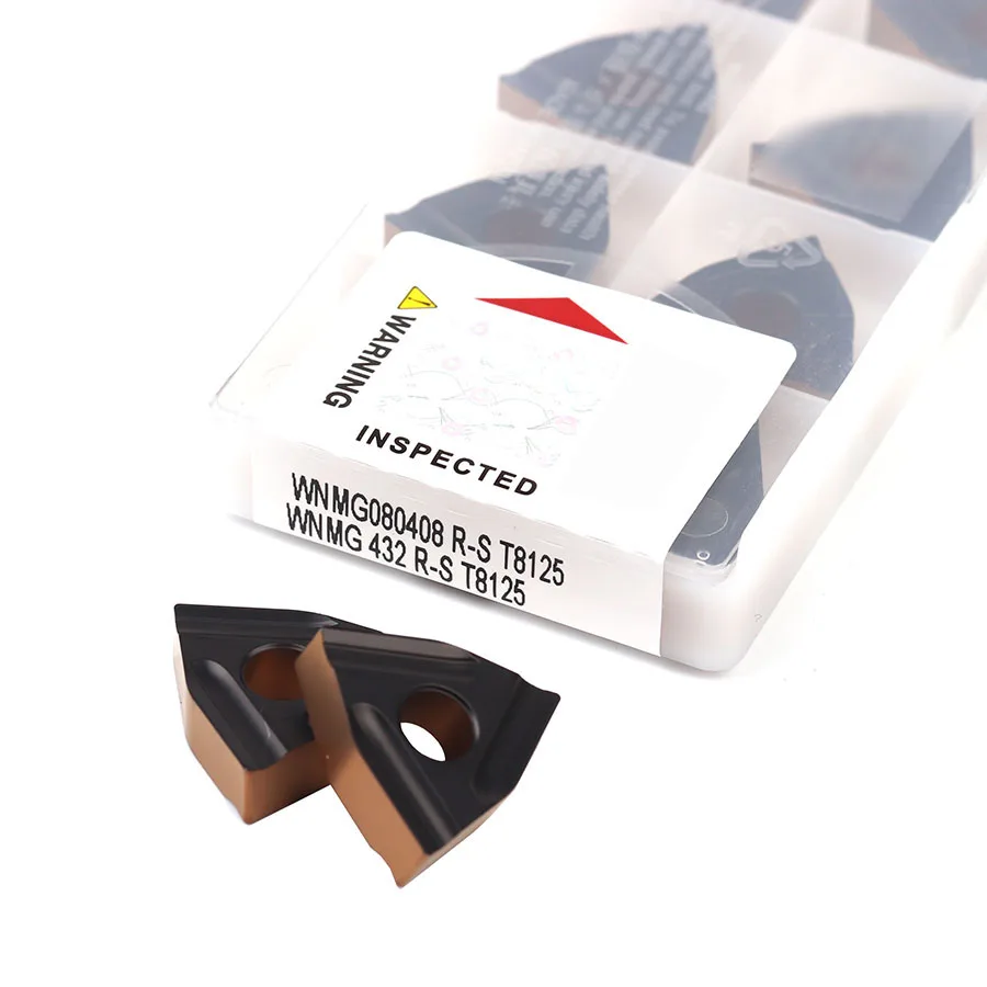 Tour CNC carbure, outil de tournage externe, insertion de tournage, WNMG080404R-S WNMG080404L-S T8125 WNMG080408R-S WNMG080408L-S T8125, 10 pièces