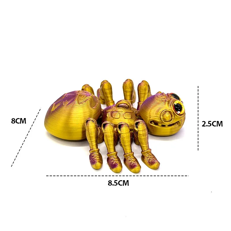 3D-gedrucktes Spinnentier-Spielzeug, realistische bunte Spinnenfigur, bewegliches Zappelspielzeug für Spinnenliebhaber, Halloween, Heimdekoration