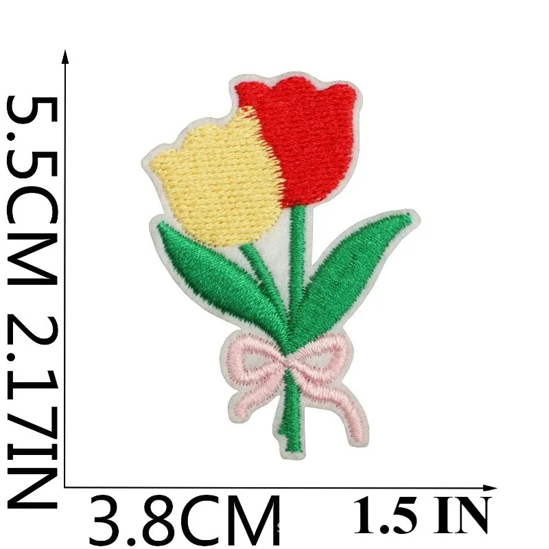 

Cute couple bear embroidery cloth sticker their new home patch sticker small house computer embroidery label rose flowers