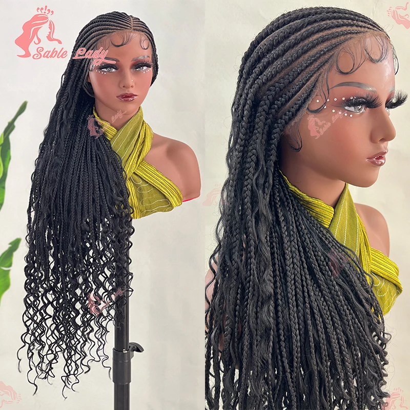 Wear And Go Bohemian Braids Glueless Synthetic Braided Wigs For Black Women 36