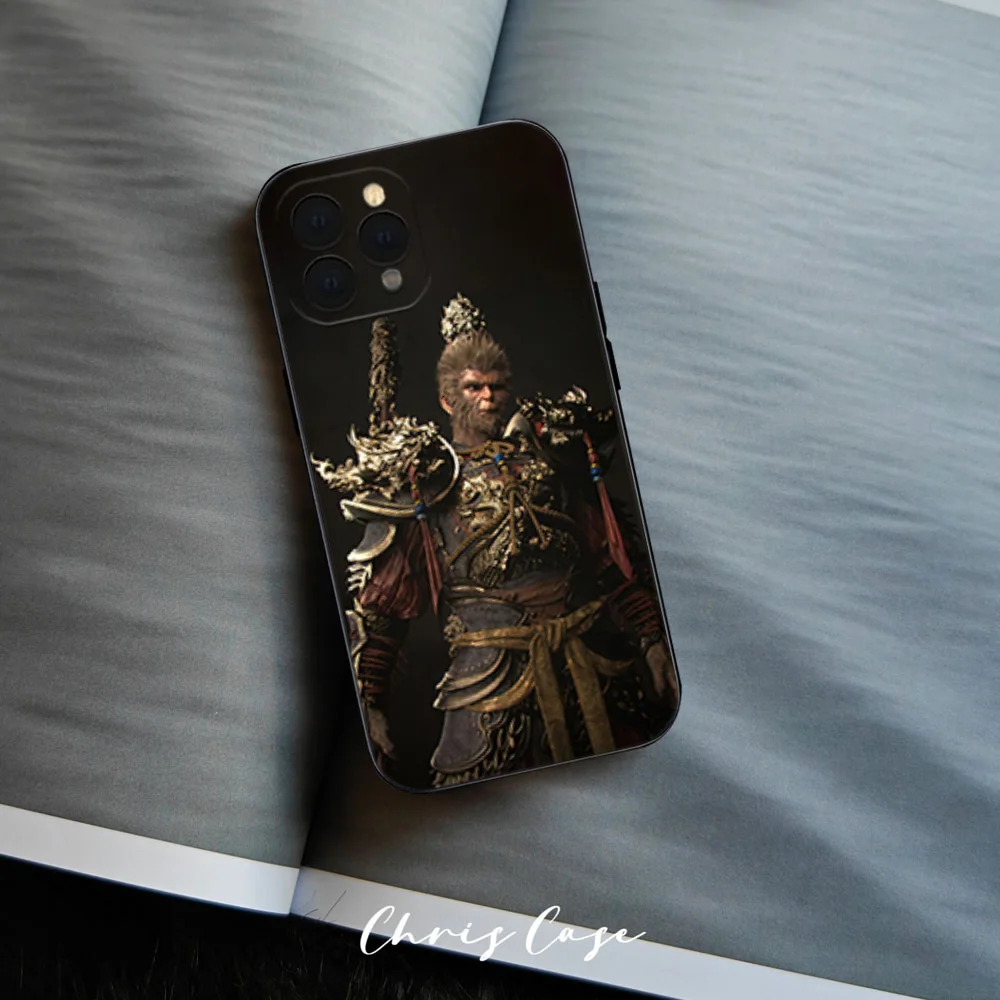 Phone Case For iPhone Game B-Blacks Myth W-Wukong 12 11 13 14 15 16 Max Pro Plus Black Soft Silicone Cover