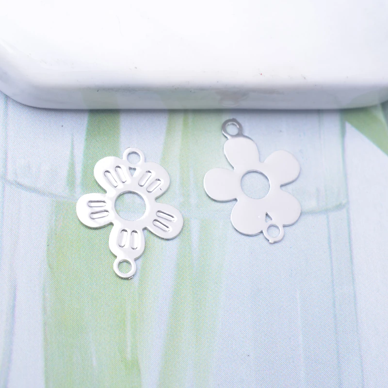 100 Stück/Lot AC10887 10*14mm Messing Kleine Blumen-Verbindungsstücke Bunte Schmuck-Ohrring-Accessoires – Detail 5