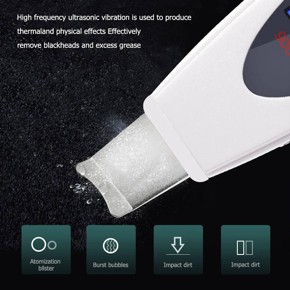 

Ultrasonic Skin Scrubber Deep Face Wash Machine Removal Facial Massager Ultrasonic Exfoliation Cleansing Tone Lifter LW006