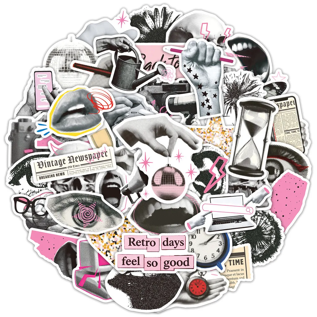 Y2K Punk Collage Sticker Pack 50 Sheets, Waterproof Stickers Great for Skate Deck, Phone Cover & Scrapbook DIY AnimeWorlds Store