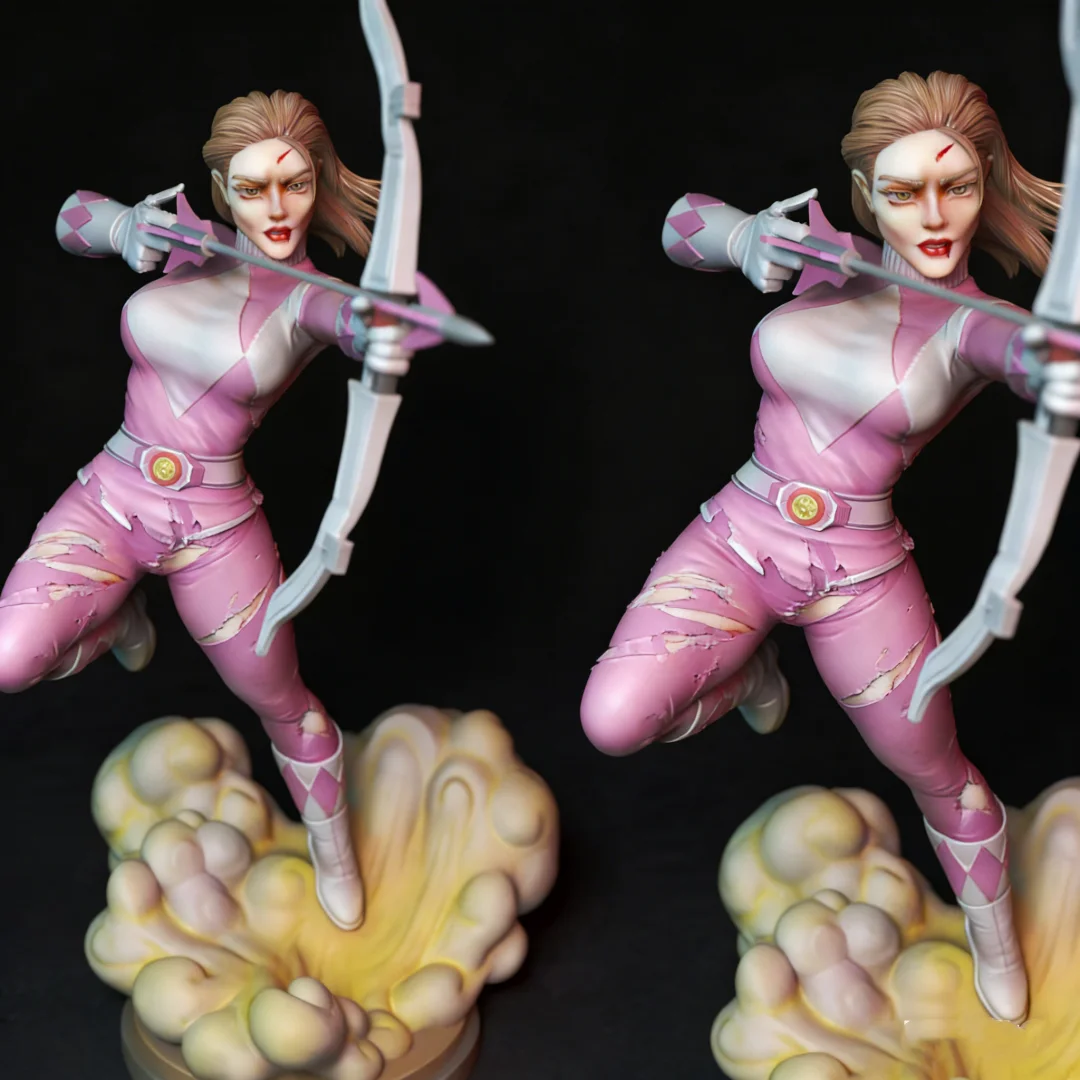 Resin Model Figure, 1/24 Scale Pink Ranger, GK, Unassembled and Unpainted Kit, 3D DIY Toy