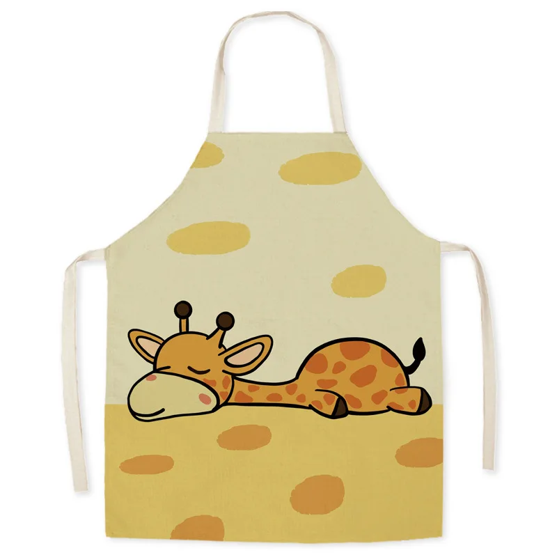 Bear Apple Apron Cute Cartoon Fashion Linen Apron Kitchen Home Cooking Accessories Parent-child Apron Housewares Kitchen