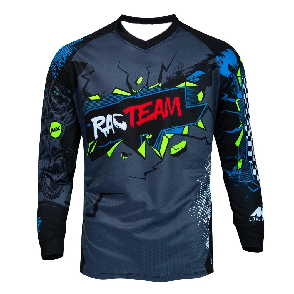 Outdoor Cycling Long-Sleeve Top MTB Print Breathable Mesh Mountain Bike Jersey Unisex Riding Gear view 2