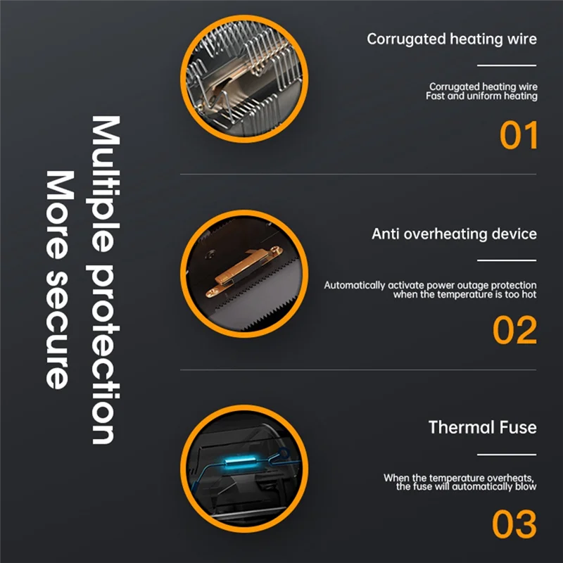 ABXH Household Electric Heater Bedroom Winter Smart Heater Home Heating Energy Saving Safe Long-Term Insulation US Plug