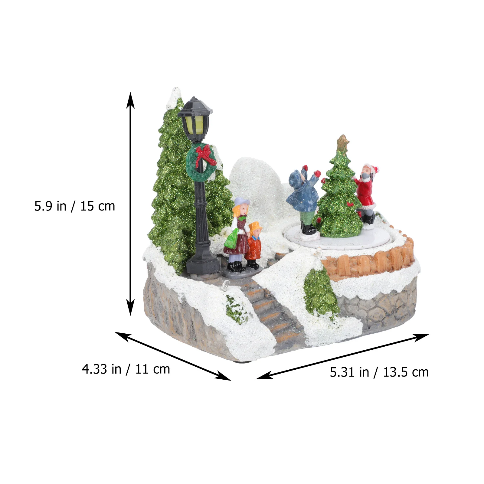 

1Pcs LED Music Small Christmas Decor with Colorful Lights Resin Craft Luminous Decor for Xmas Party Desktop Ornament