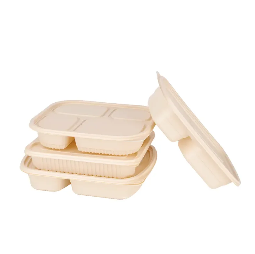 

2024 Eco-Friendly Compostable Disposable 5-Compartment Corn Starch Takeout Lunch Box for Takeaway Food Containers