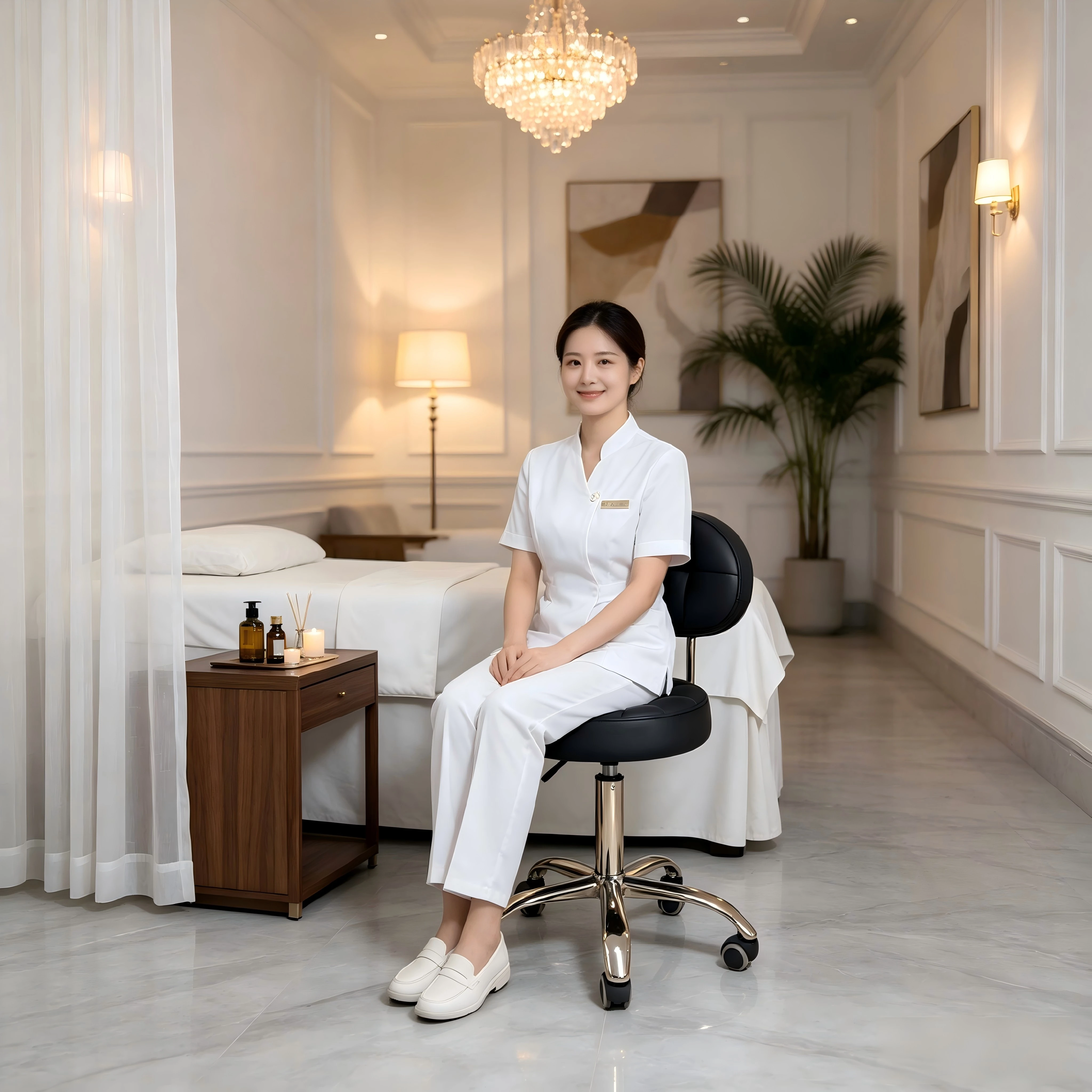 Adjustable Nail, Makeup, Hairdressing Shop, Student Stool, Beauty Salon Special Stool, Roller Bar Chair