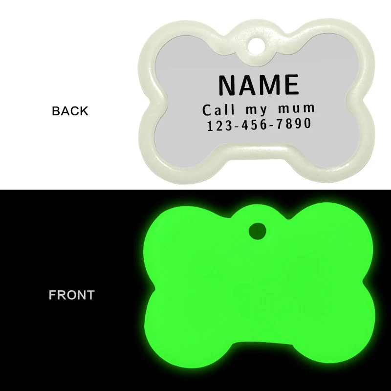 Light Luminous Neck Ring Personalized Engraving Anti-lost Dog ID Tag Customized Cat Collar Resin Luminous Material Night Safety