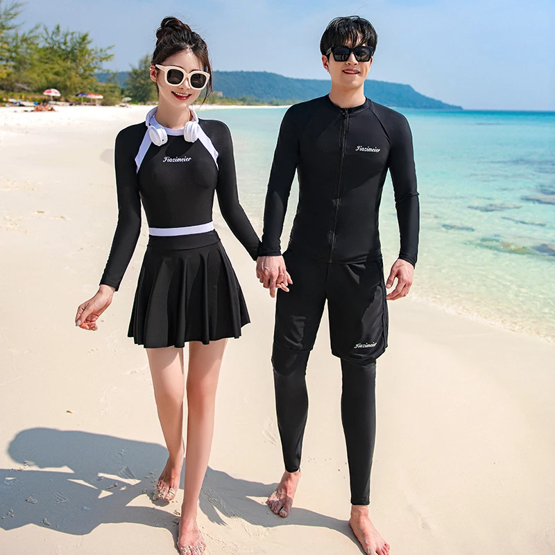 Wisuwore Korean 2023 New Diving Suit Split Length Swimsuit Sun Protection Quick Drying Couple\'s Jellyfish Suit Snorkeling Suit