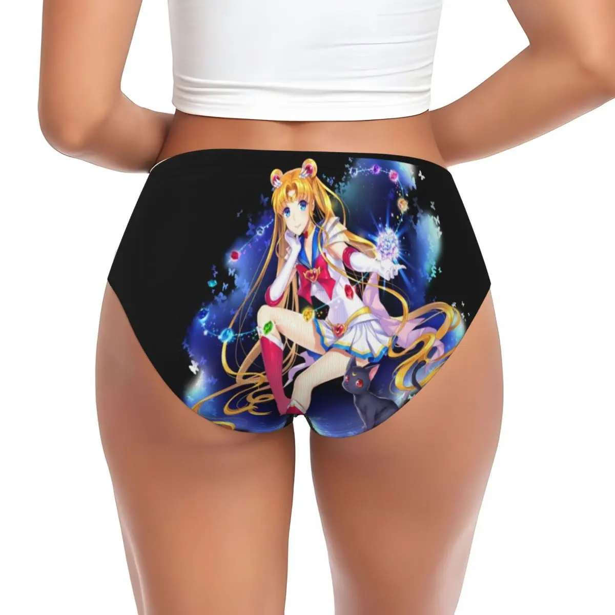 Custom Womens Sailors Moon Brief Panties Female Breathable Underwear Underpants