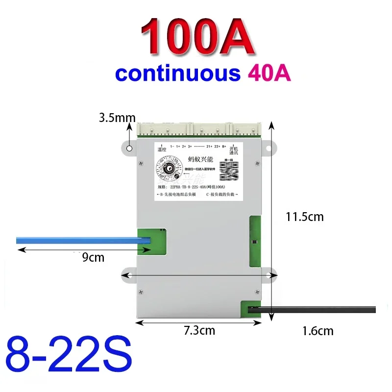 Ant BMS Bluetooth Smart BMS with Balance Li-Ion LiFePo4 LTO Battery 8S 18650 Battery Protection Board 9S 10S 12S 14S 16S 22S