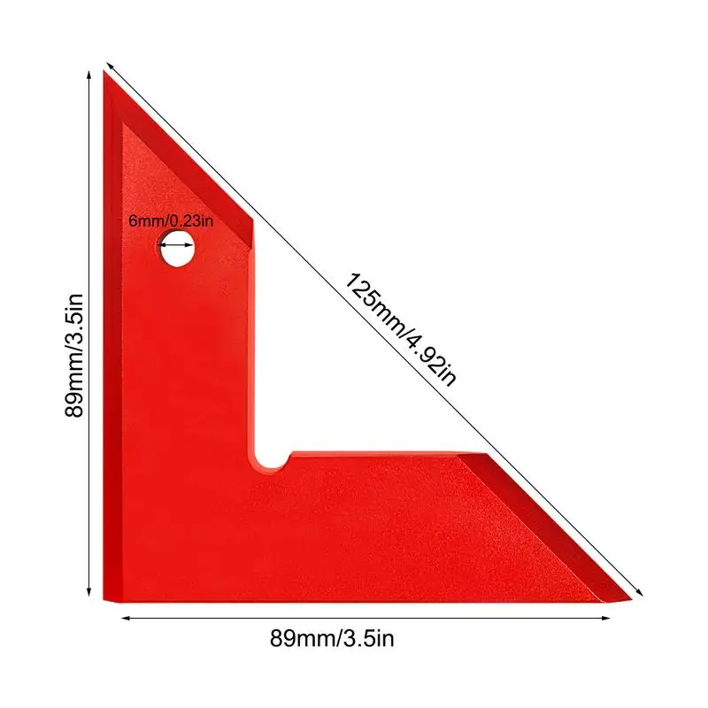 Wielokątne narzędzie kwadratowe 45/90 stopni do obróbki drewna kątomierz kwadratowy w kształcie litery L dla złożonych projektów obróbki drewna