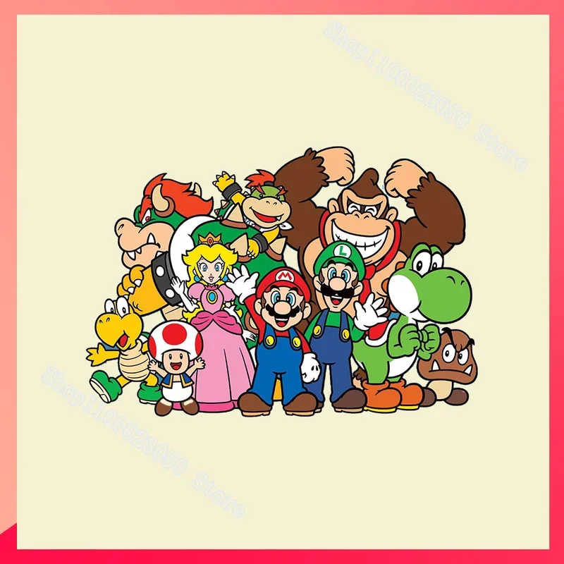 Super Mario Heat Transfer Stickers Mario Bros for T Shirt Hoodie Clothes DIY Kids Patches Iron on Transfer Applique Boys Gift