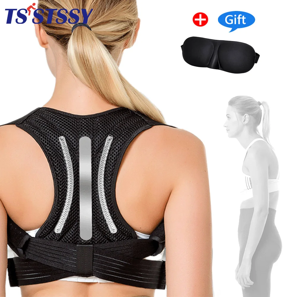 Adjustable Posture Corrector Breathable Back Support Brace Straightener for Neck Shoulder Clavicle Spine Upper Back Pain Relief