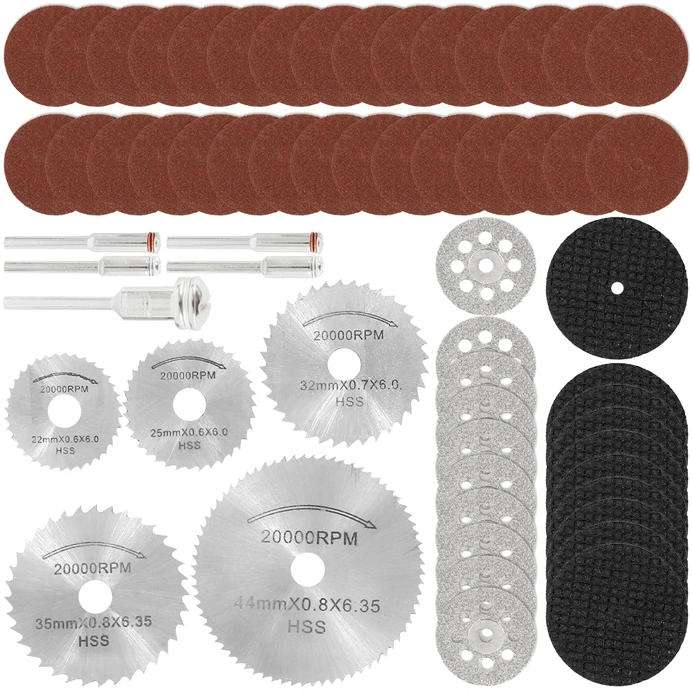 Cutting Wheel Set Wear Resistant Cutting Disc Kit Sharp Circular Saw Blade Set Rotary Tool for Cutting Wood Plastic Metal Glass