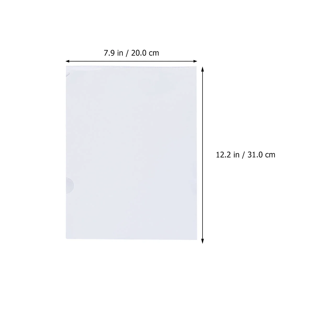 20pcs Office Document Folder Single Page Paper Folder L Shape Plastic Folder (White) transparent document folder