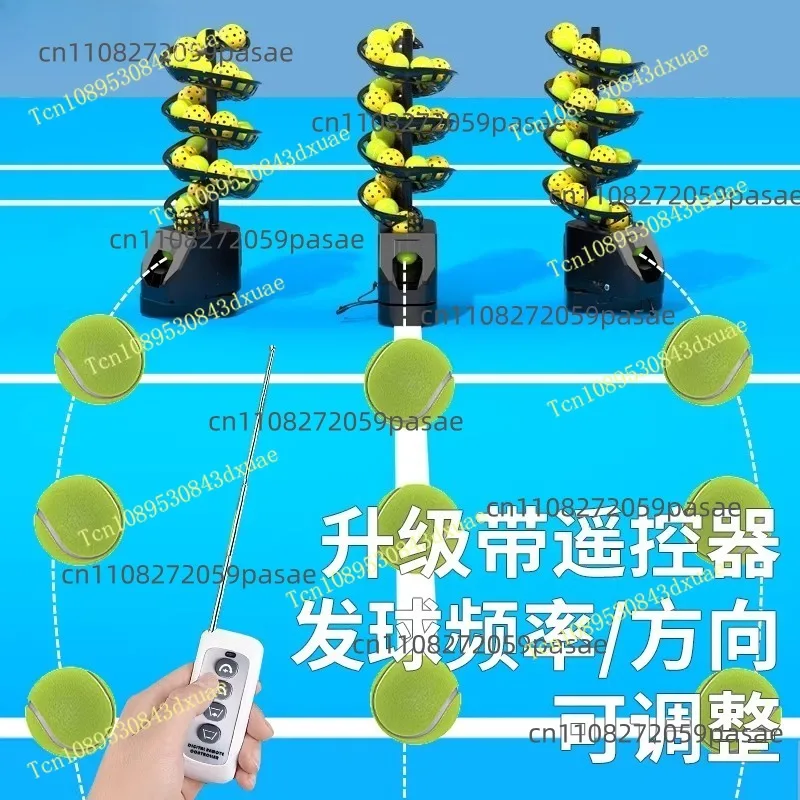 Tennis Pickleball Universal Ball Throwing Machine Remote Control Serve Machine Trainer Coach Ball Machine Single Belt Catch Net