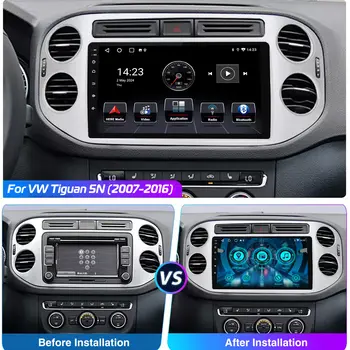 ESSGOO 9吋無線CarPlay安卓14車用立體聲收音機,適用於大眾途觀5N(2007-2016)和高爾夫Plus(2004-2013),帶GPS導航和WiFi功能 8 最佳銷售 福斯高爾夫Plus配件 - №2