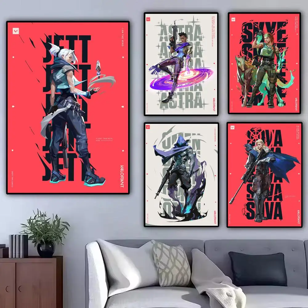 Game V-Valorant Poster Modern  Wall Art Aesthetic Minimalist Bedroom Decor Cafe Home Gift