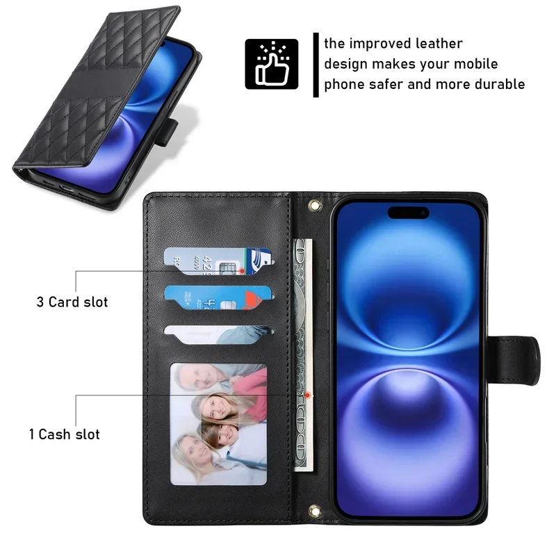 حافظة جلدية طويلة الحبل لهاتف جوجل بيكسل 10 9 برو XL 9A 8 8A 7A 7 Pro محفظة حامل بطاقة جيب غطاء الهاتف Coque Etui