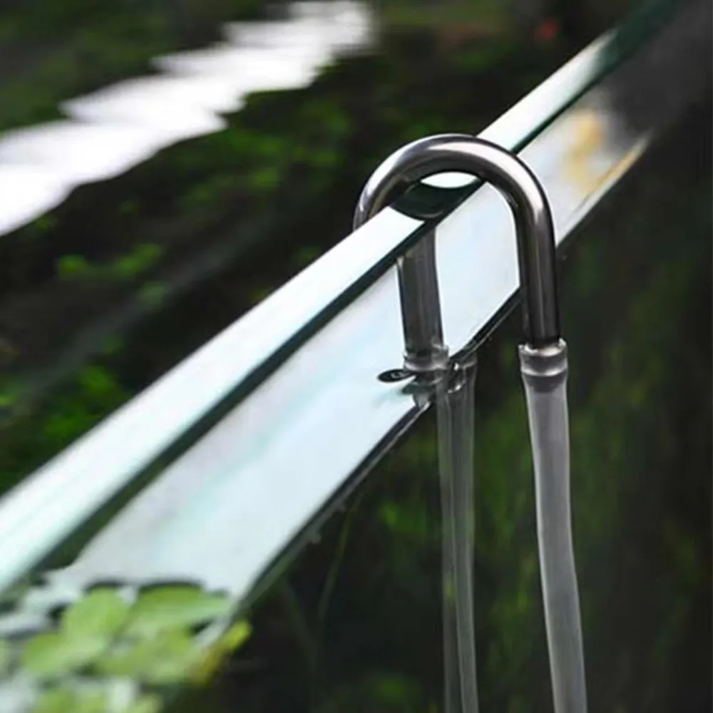 U Shape Air Tube Connector Stainless Steel 4-5mm Tube CO2 U Tube Diffuser Compatible Rust Resistant Aquarium Airline Connector