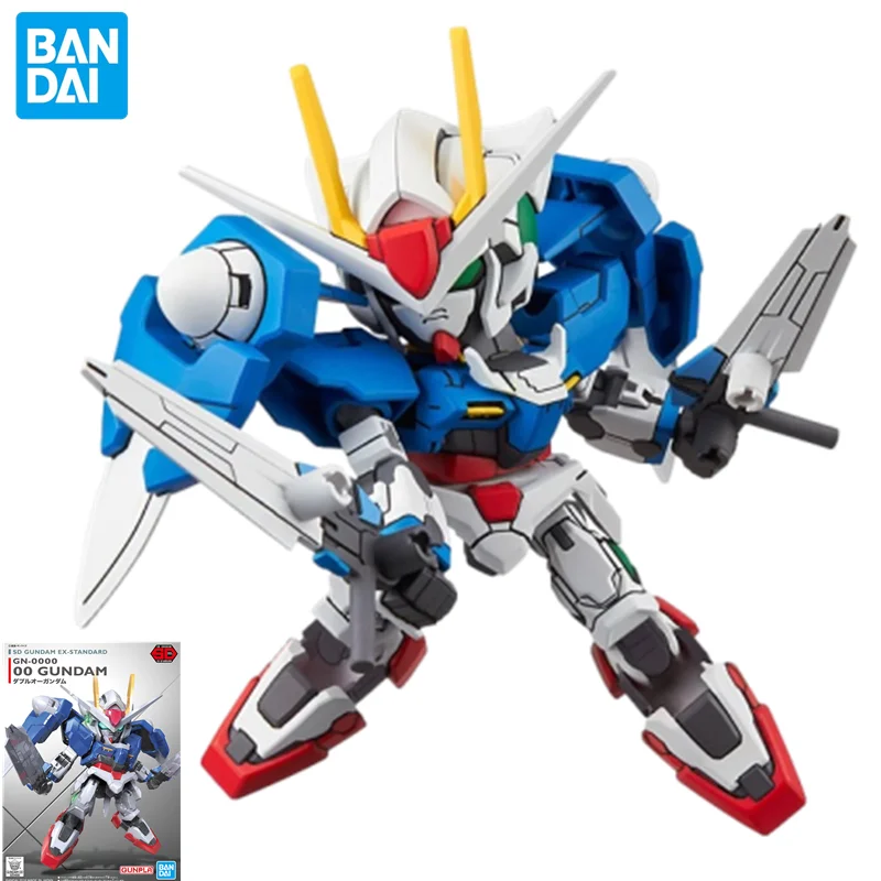 Bandai SDEX-STANDARD 008 OO Gundam model Q version robot figure animation peripheral collection DIY assembled toy ornaments gift