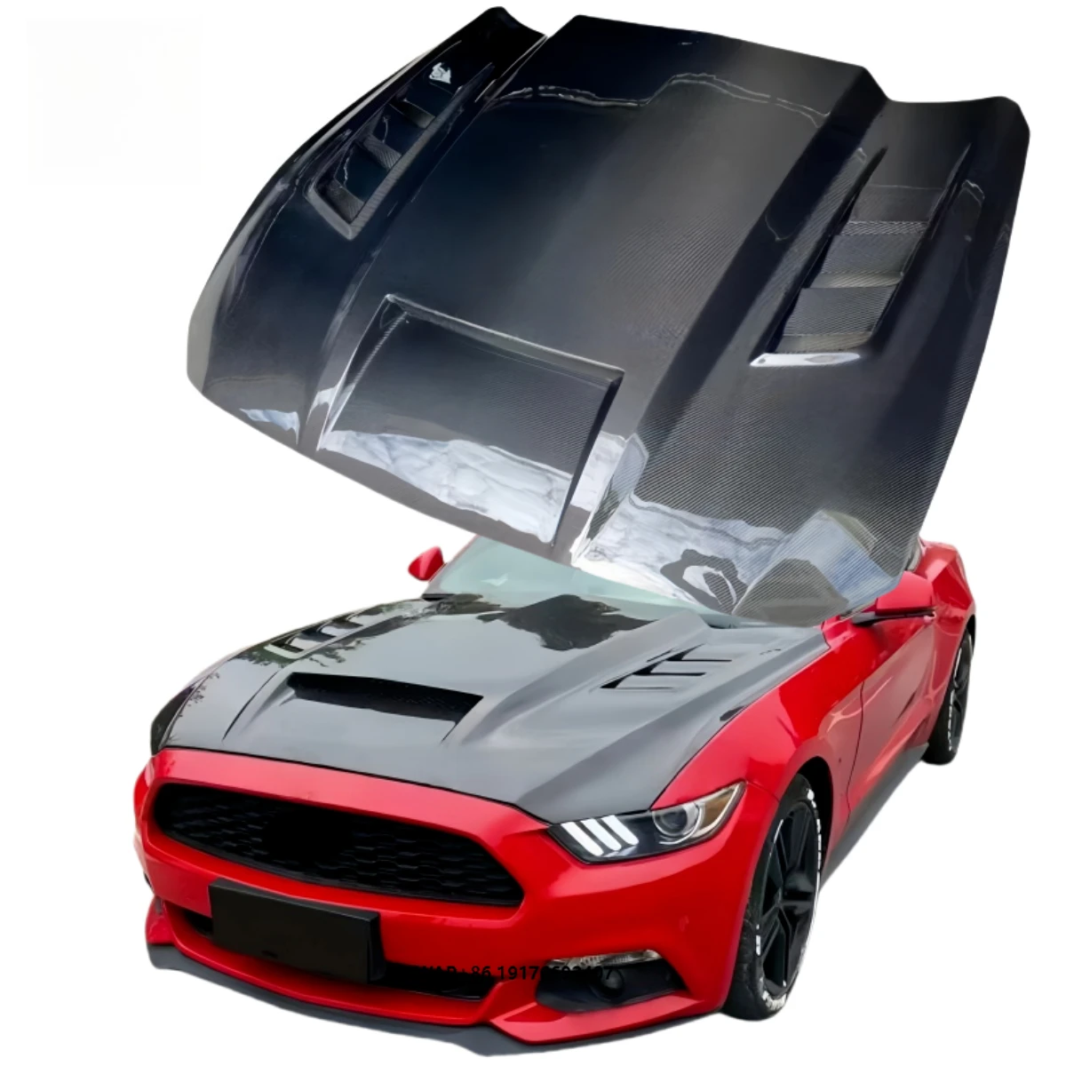 

ForFord Mustang Carbon Fiber Engine Hood 14-23 Mustang Upgrade TF Style Front Engine Hood Lightweight High Quality Engine Hood