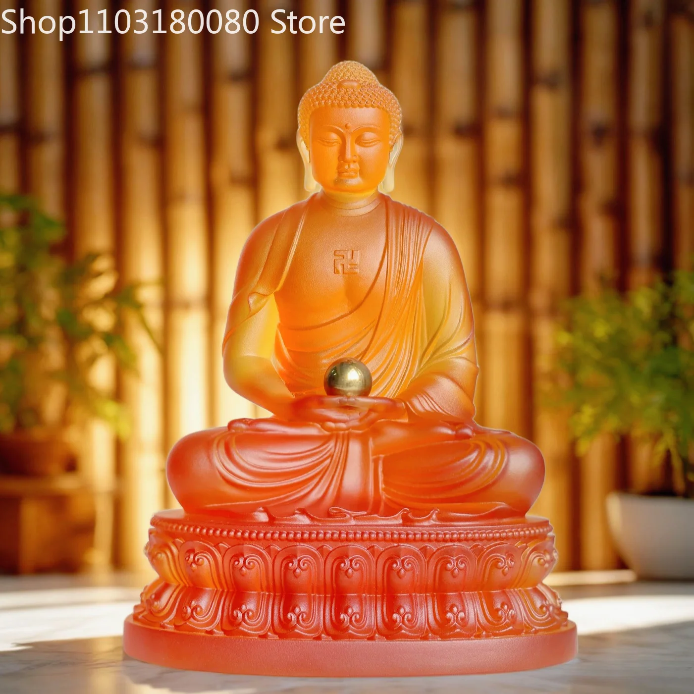 Ancient method colored glaze Sakyamuni Buddha statue sculpture,11.5cm,18cm,23cm
