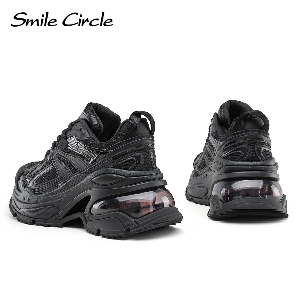 Smile Circle Women Chunky Sneakers Flat Platform Sneakers Lace-up Casual Round toe Sneakers Ladies Shoes Trainers