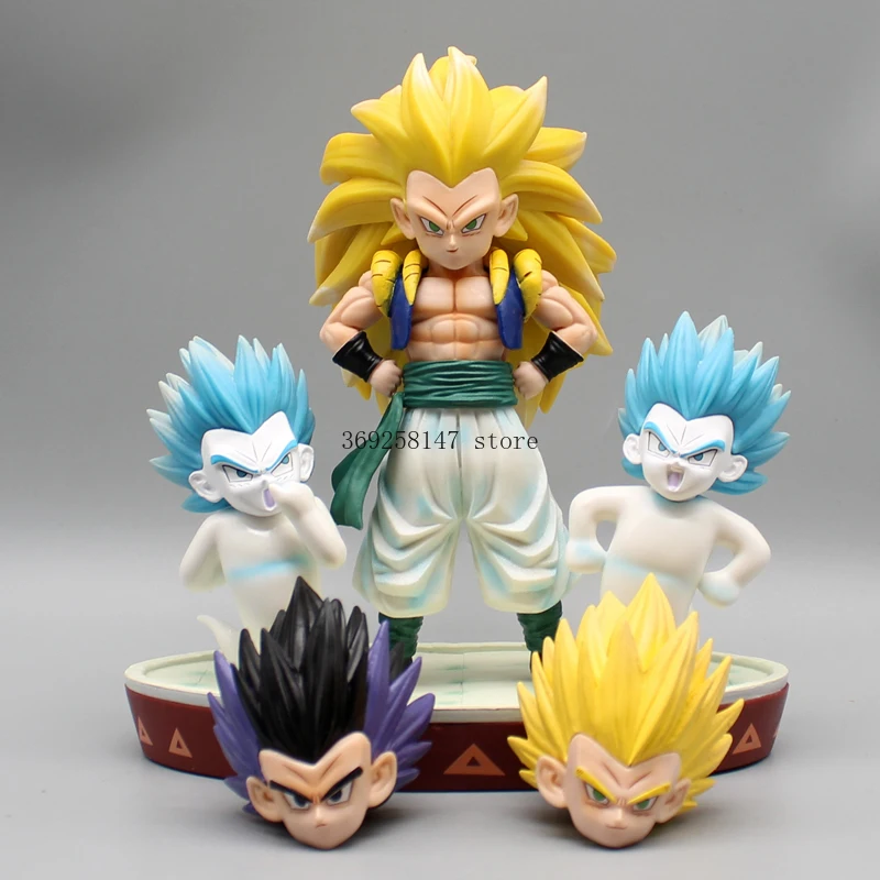 

20cm Dragon Ball Z Son Goten Figure Super Saiyan Goten Trunks Three headed statue Action Figures Anime PVC Collection Model Toys