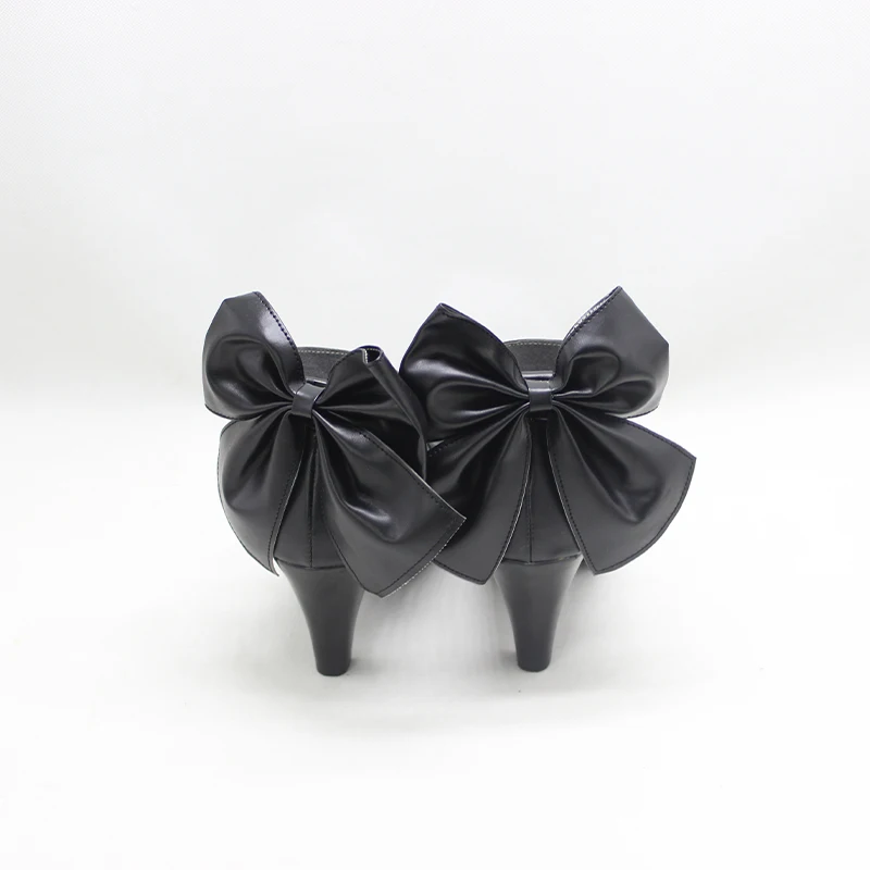 Umamusume جميلة ديربي الأرز دش تأثيري أحذية Bowknot الكعوب السوداء هالوين حفلة كرنفال لعب الأدوار أحذية النساء حجم مخصص