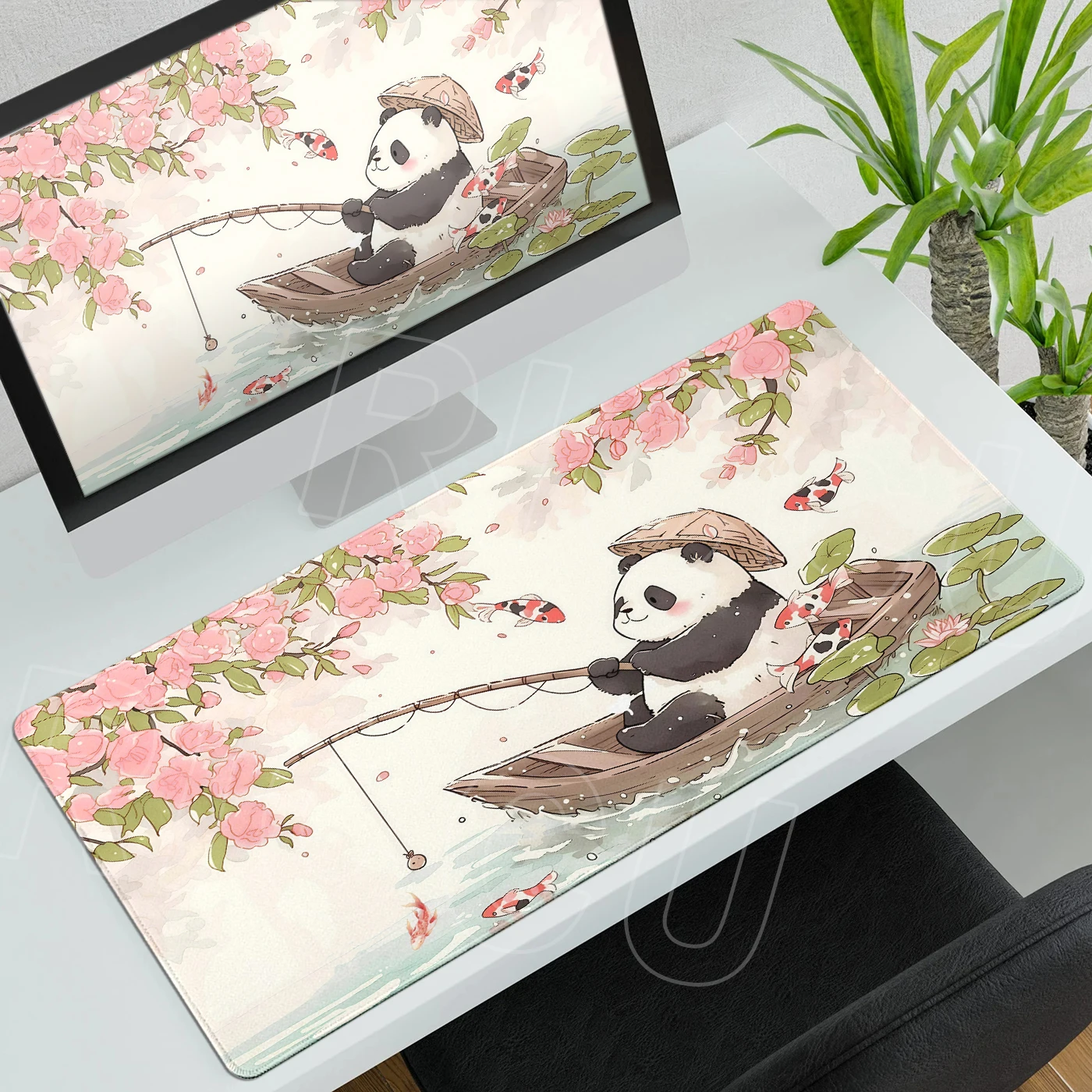 

Cute Panda Mouse Pad Extended Cartoon XXL Desk Mat Rubber Gamer Deskpad Gaming Accessories Anime Sakura Mousemat E-Sports Pads