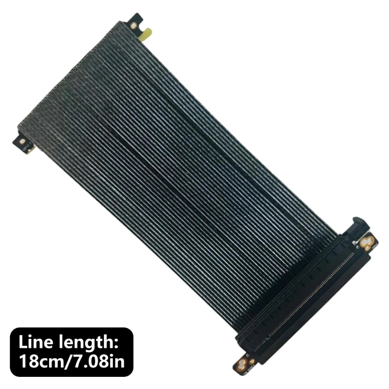

For PC PCIE 4.0 Extension Cable Black Double Reverse High-Speed Flexible GPU X16 Riser Cable Video Card Extension Cord