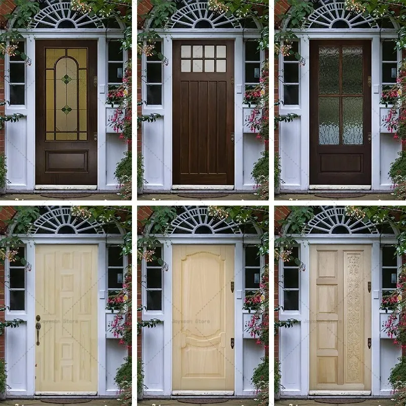 Jungle Waterfall Door Decals Self Adhesive Anti Scratch Natural Scenery Wall Full Door Wrap Cabinets Wardrobe Aesthetics Decor