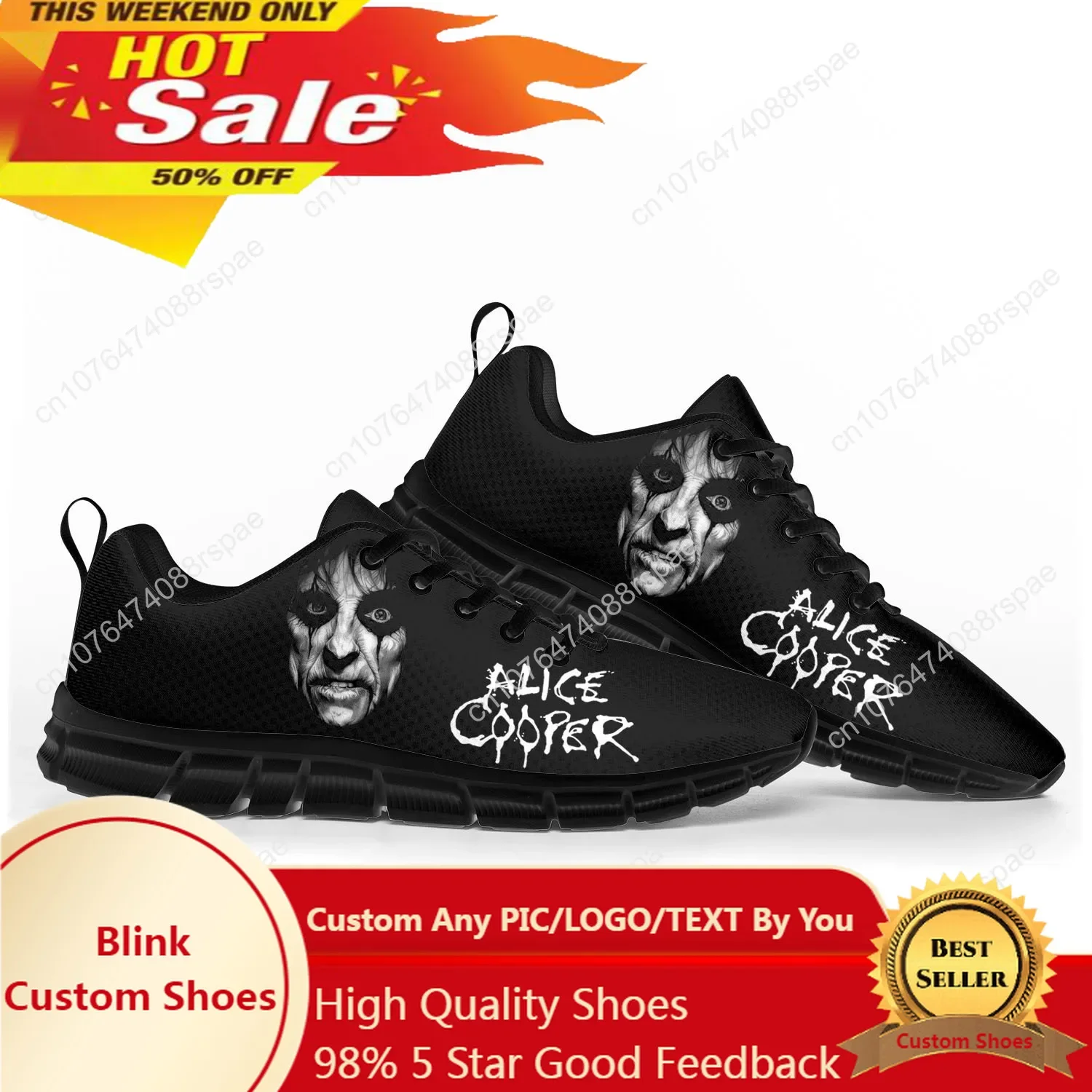 Chaussures de sport Alice Cooper Rock Singer Pop pour hommes et femmes, baskets décontractées pour enfants, baskets personnalisées pour adolescents, chaussures de couple de haute qualité