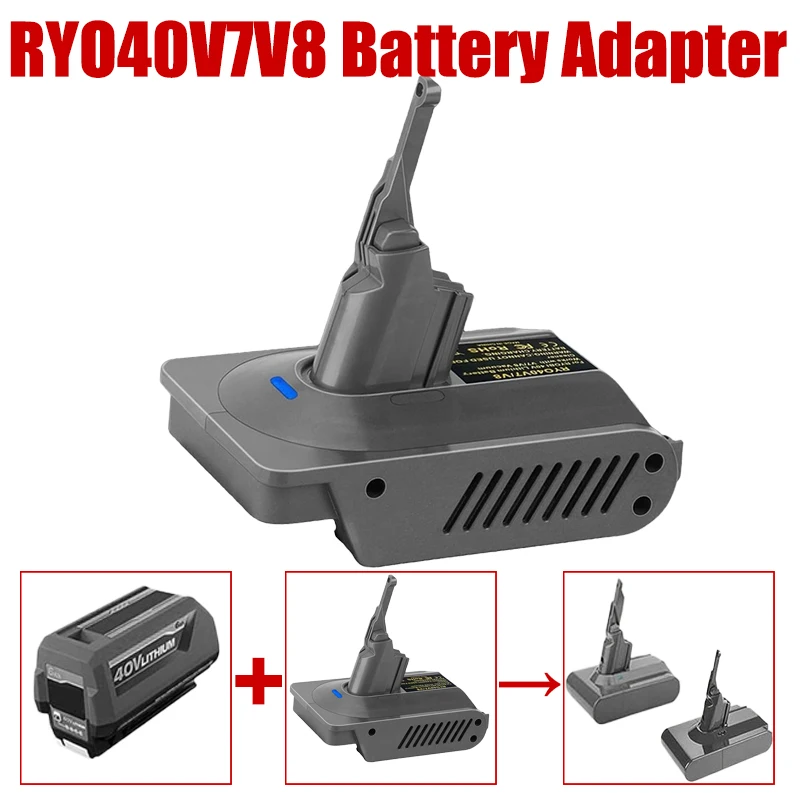 

RYO40V7V8 Adapter for Ryobi 40V Battery Convert To for Dyson V7 V8 Series Battery,for Dyson V7 V8 Series Cordless Vacuum Cleaner