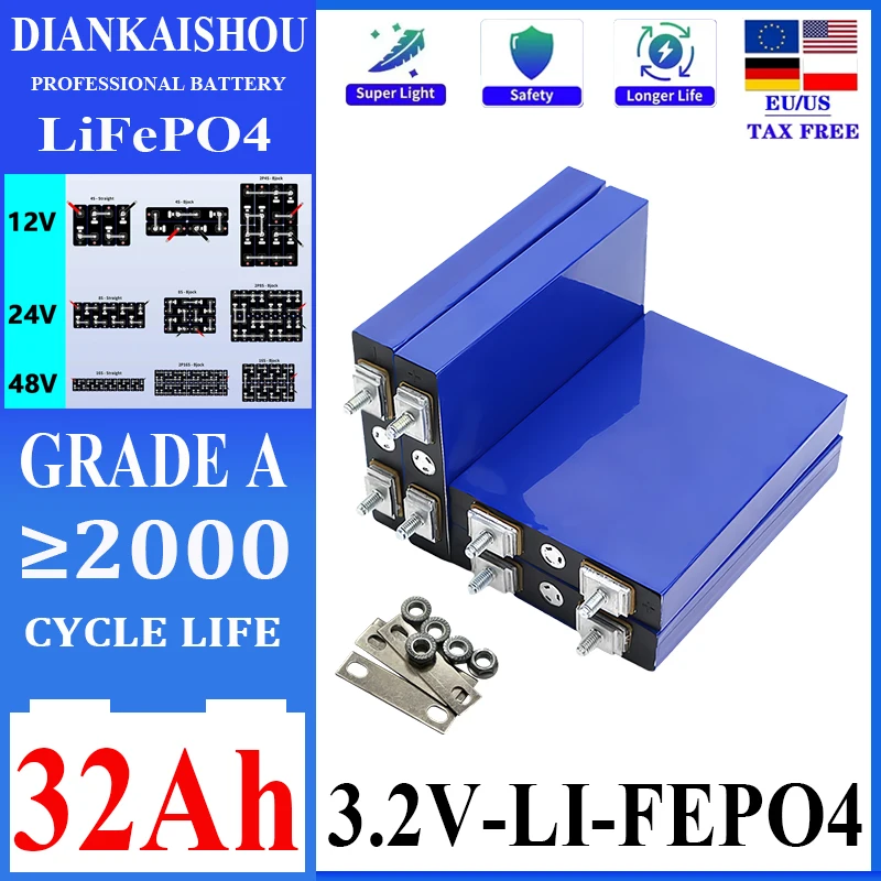 

Новый литиевый аккумулятор Lifepo4 3,2 В, 32 Ач, 12,8 В, 30 Ач, 3C, 5C, солнечный аккумулятор Motorrad, электрический велосипед, без налогов