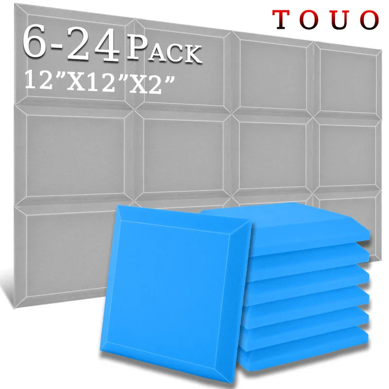 TOUO 6/12/24 Pcs Studio Acoustic Foam High Density Sound Absorbing Material Home Acoustic Treatment Ktv Sound Absorbing Panels