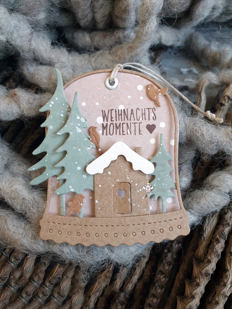 Piggy Craft metal cutting dies cut die mold Christmas tree house Scrapbook paper craft knife mould blade punch stencils dies image 5