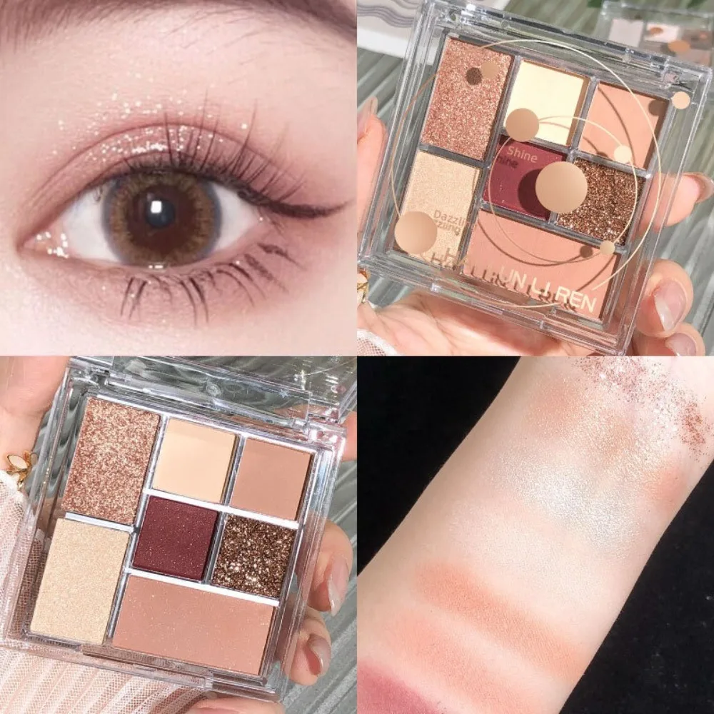 

7 Colors Makeup Palette Matte Shimmer Waterproof Eyeshadow Highly Pigmented Brightening Effect Shiny Crystal Eyeshadow Party