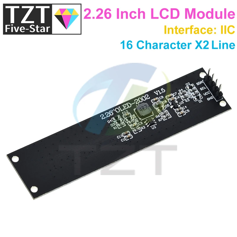 Imagem -05 - Tzt-módulo de Tela Oled Branco para Arduino Ips 1602 Caracteres Interface Iic Ks0066 Drive ic 3.3v 2.26 in 4pin