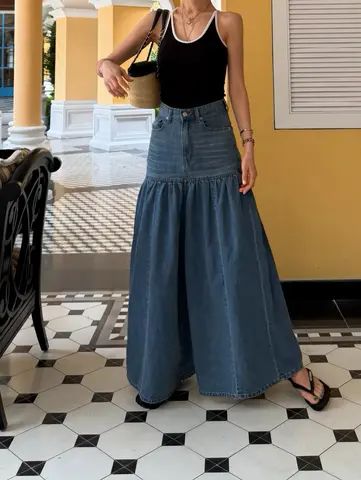 High Waist Wide Leg Jeans Women's Fashion Slim Pleat Luxury Loose Fit Spring 2026 Dongda Gate Ladies Premium Denim Pants
