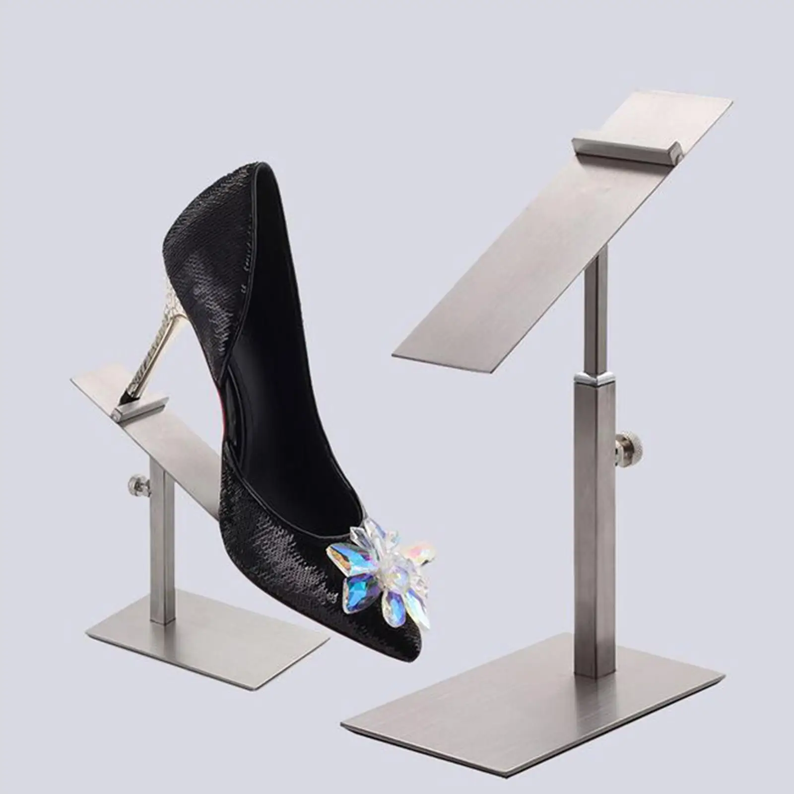 Shoe Display Rack Stand Stainless Steel Metal Pallet Stand Shelf for Clothing Store