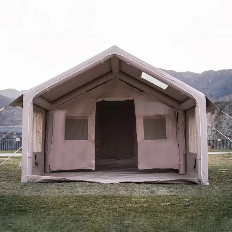 Outdoor Four-season Inflatable Camping Tent Large Space Two Bedrooms 5-6 Person Oxford Fabric Waterproof Quick Automatic Opening