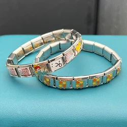 Braccialetto di fascino della ragazza della gemma braccialetto italiano collegamento a catena a mano modulo fai da te che fa gioielli nuovi braccialetti elastici regali per la fidanzata della moglie